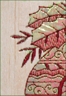 Embroidered Balsa Wood